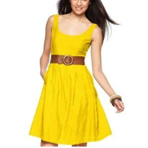 NINE WEST Yellow Sleeveless Above The Knee Dress